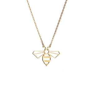 Bee Gold Origami Geometric Necklace