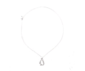 Penguin Silver Origami Geometric Necklace