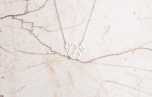 Squirrel Silver Origami Geometric Necklace