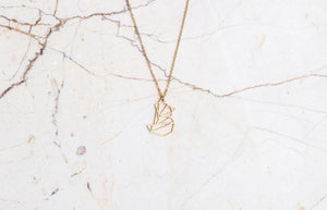 Fox Gold Origami Geometric Necklace