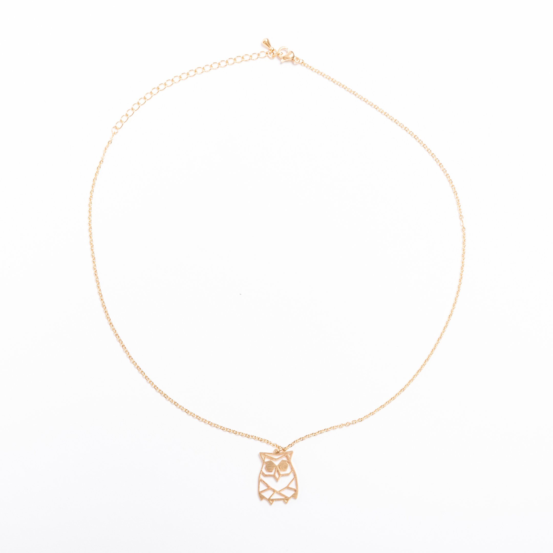 Owl Gold Origami Necklace