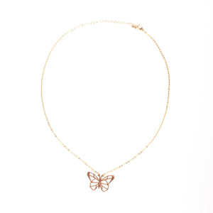 Butterfly Gold Origami Geometric Necklace