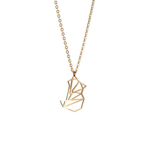 Fox Gold Origami Geometric Necklace