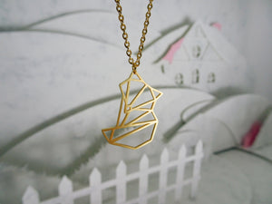 Fox Gold Origami Geometric Necklace