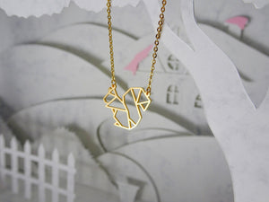 Squirrel Gold Origami Geometric Necklace